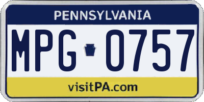 PA license plate MPG0757