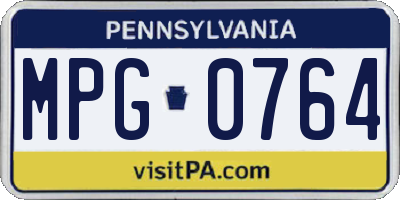 PA license plate MPG0764
