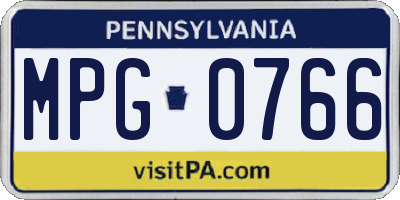 PA license plate MPG0766