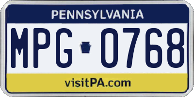 PA license plate MPG0768