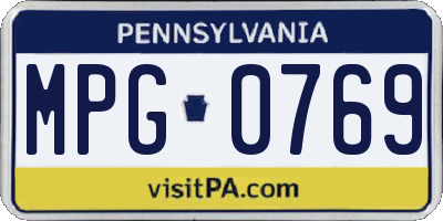 PA license plate MPG0769