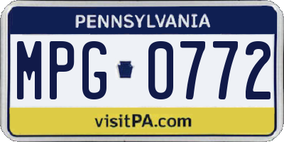 PA license plate MPG0772