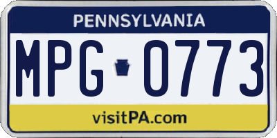 PA license plate MPG0773