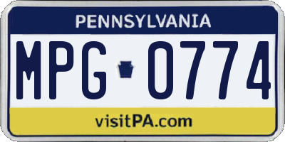 PA license plate MPG0774