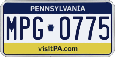 PA license plate MPG0775