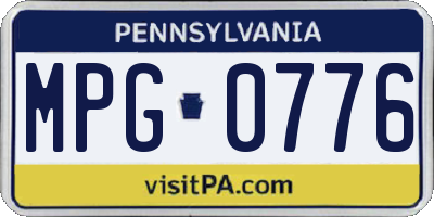 PA license plate MPG0776