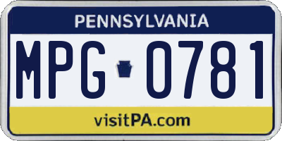 PA license plate MPG0781