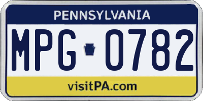PA license plate MPG0782