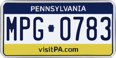 PA license plate MPG0783