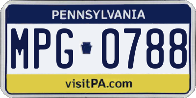 PA license plate MPG0788