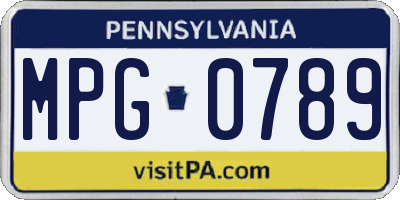 PA license plate MPG0789