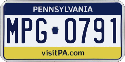 PA license plate MPG0791