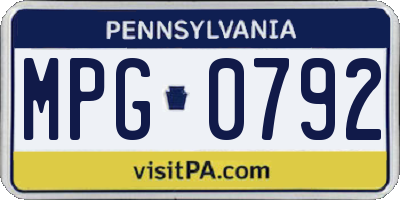 PA license plate MPG0792
