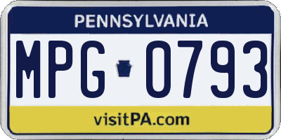 PA license plate MPG0793