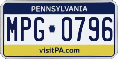 PA license plate MPG0796