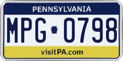 PA license plate MPG0798