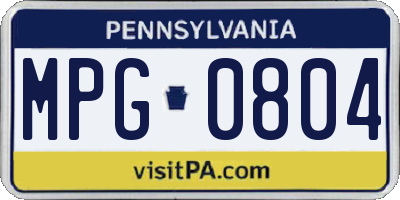 PA license plate MPG0804