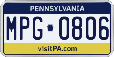 PA license plate MPG0806