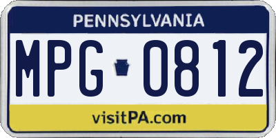 PA license plate MPG0812
