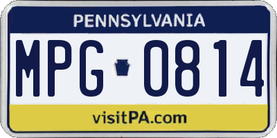 PA license plate MPG0814