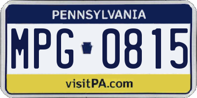 PA license plate MPG0815