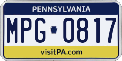 PA license plate MPG0817