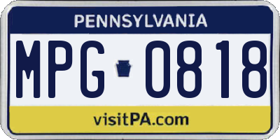 PA license plate MPG0818