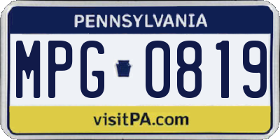 PA license plate MPG0819
