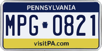 PA license plate MPG0821