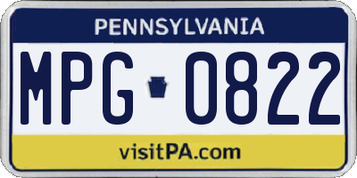PA license plate MPG0822