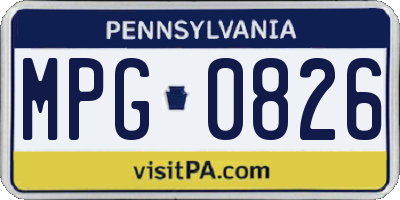 PA license plate MPG0826