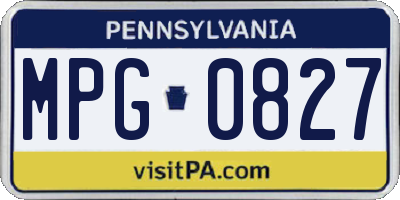 PA license plate MPG0827