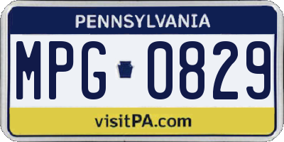 PA license plate MPG0829