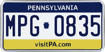 PA license plate MPG0835