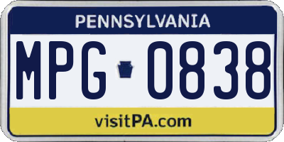 PA license plate MPG0838