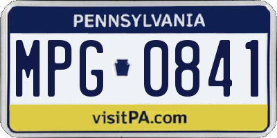 PA license plate MPG0841
