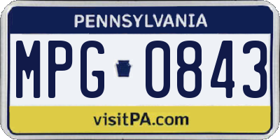 PA license plate MPG0843
