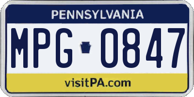 PA license plate MPG0847