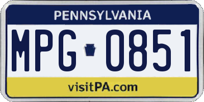 PA license plate MPG0851