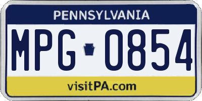 PA license plate MPG0854