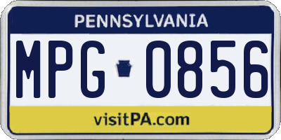 PA license plate MPG0856
