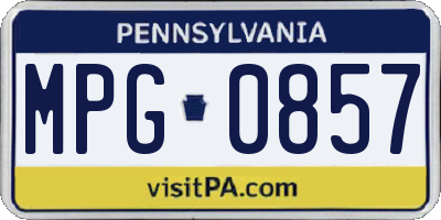 PA license plate MPG0857