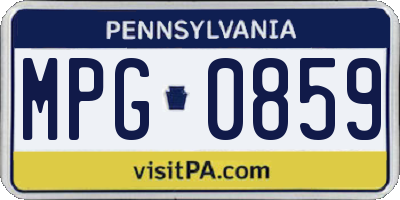 PA license plate MPG0859