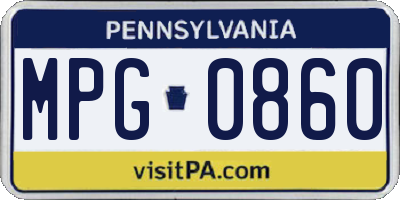 PA license plate MPG0860