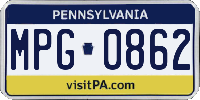 PA license plate MPG0862