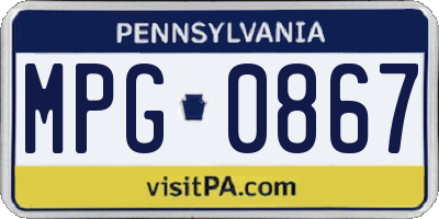 PA license plate MPG0867