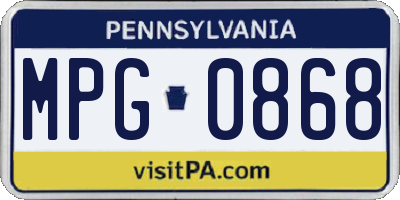 PA license plate MPG0868