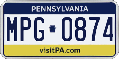 PA license plate MPG0874