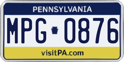 PA license plate MPG0876