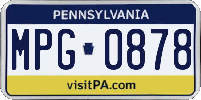 PA license plate MPG0878